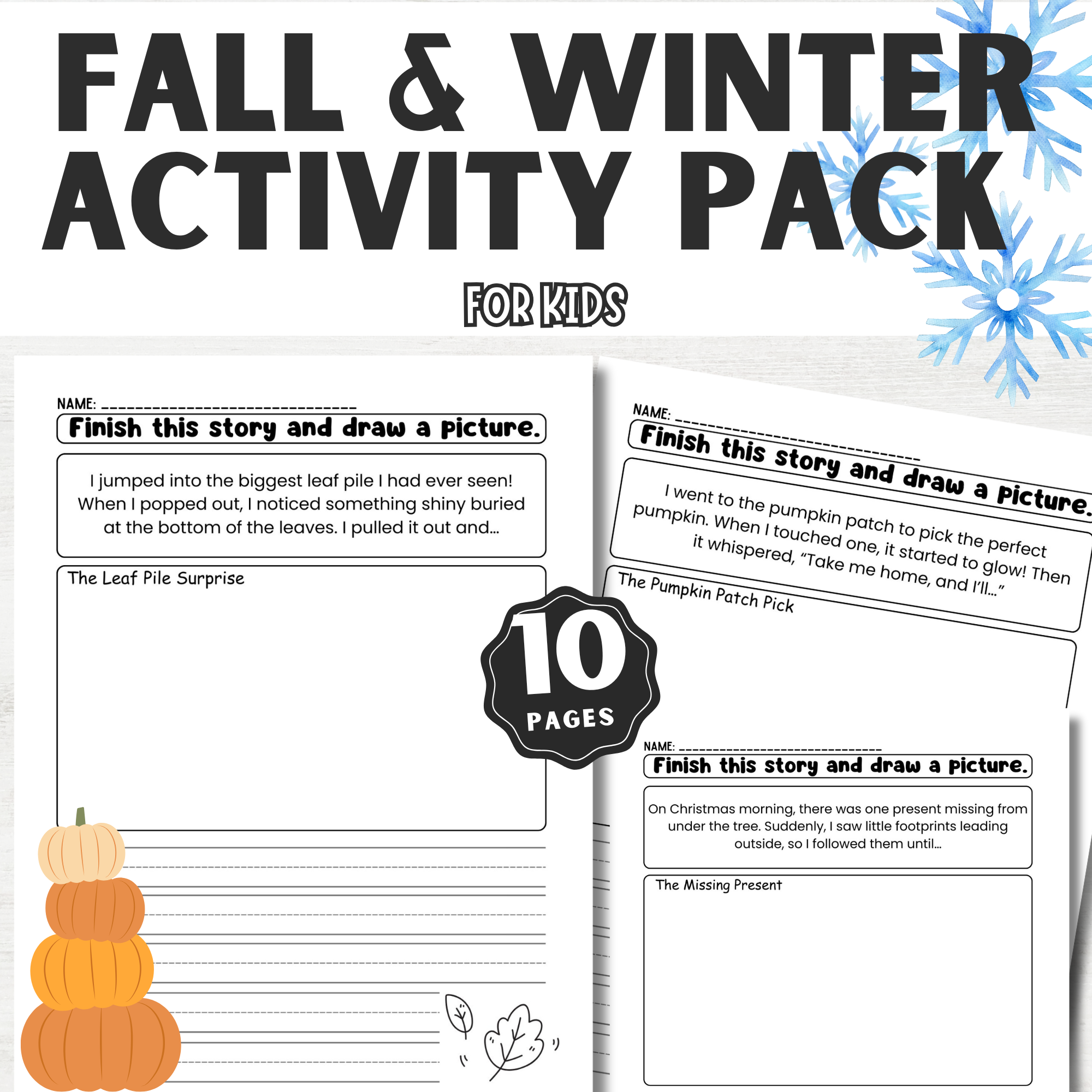 Fall & Holiday Writing Prompts for Kids