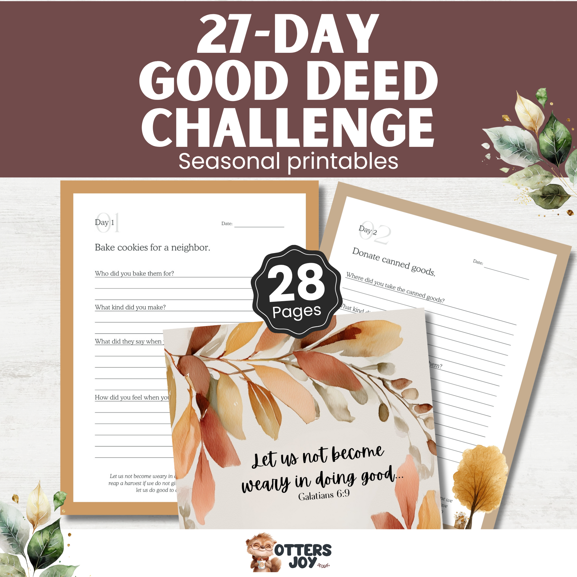 27-Day Good Deed Challenge for Families: Thanksgiving Kindness Countdown