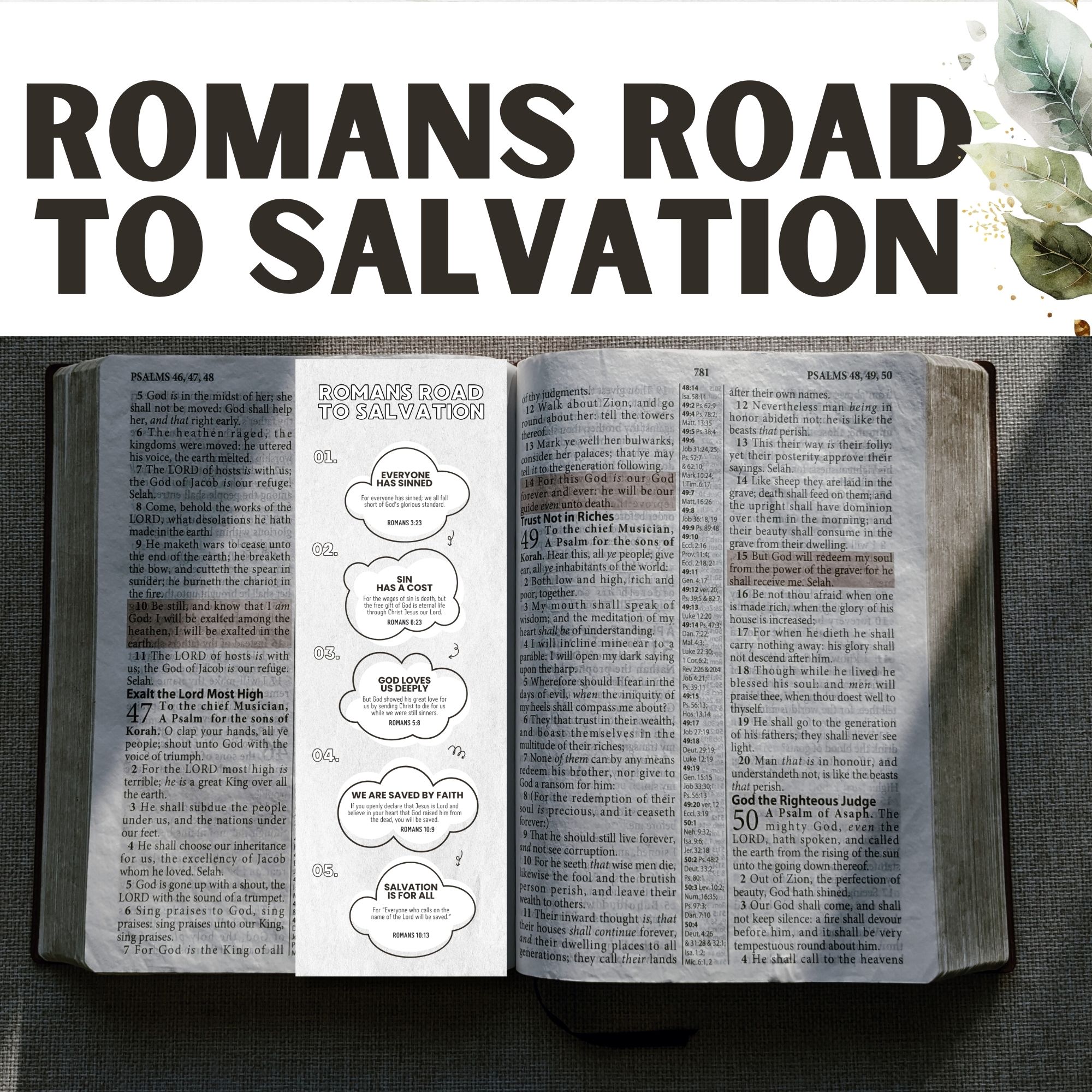 Romans Road Printable Black and White