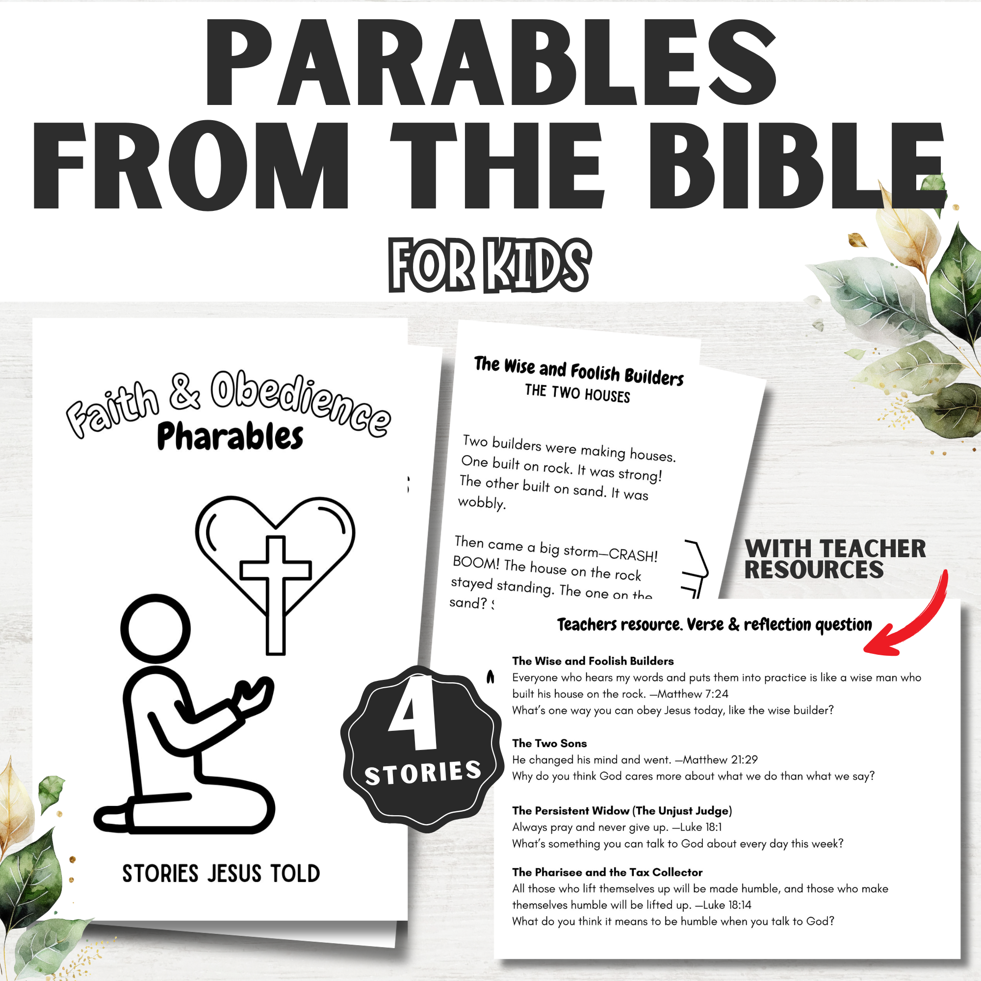 Bible Craft Kit Kids: Printable Parables Flip Book