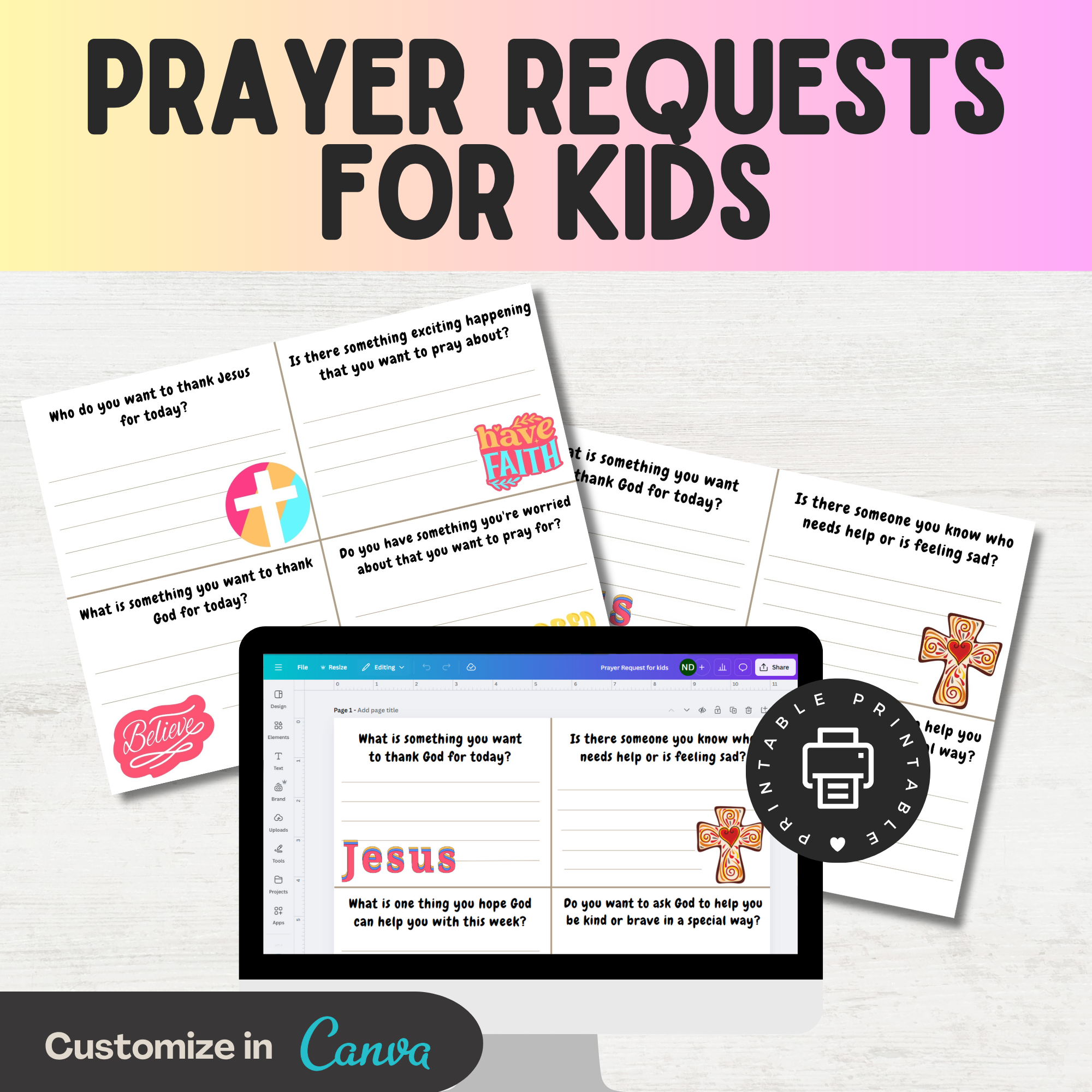 Prayer Request Cards Template