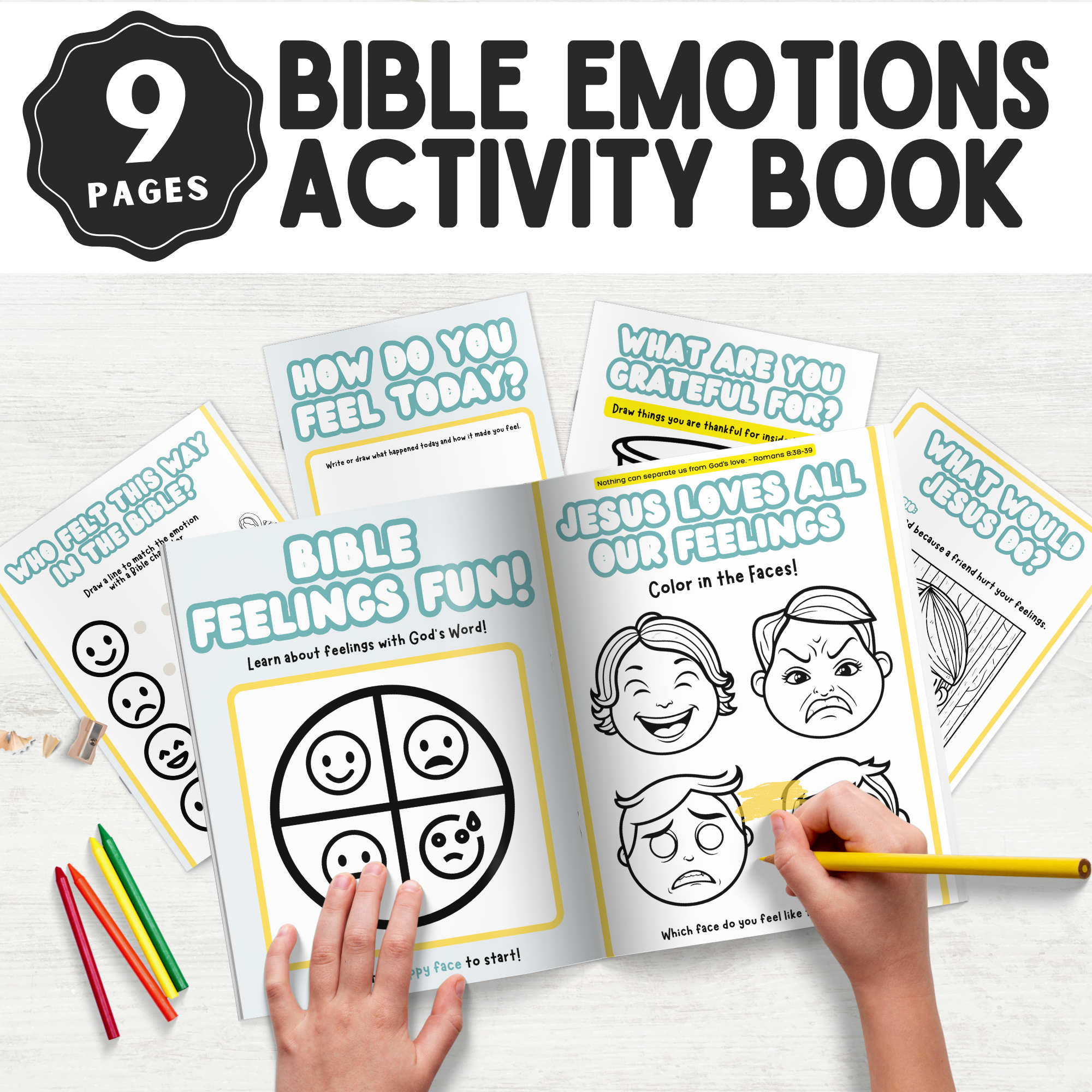 Bible Emotions Activity Book for Kids Printable