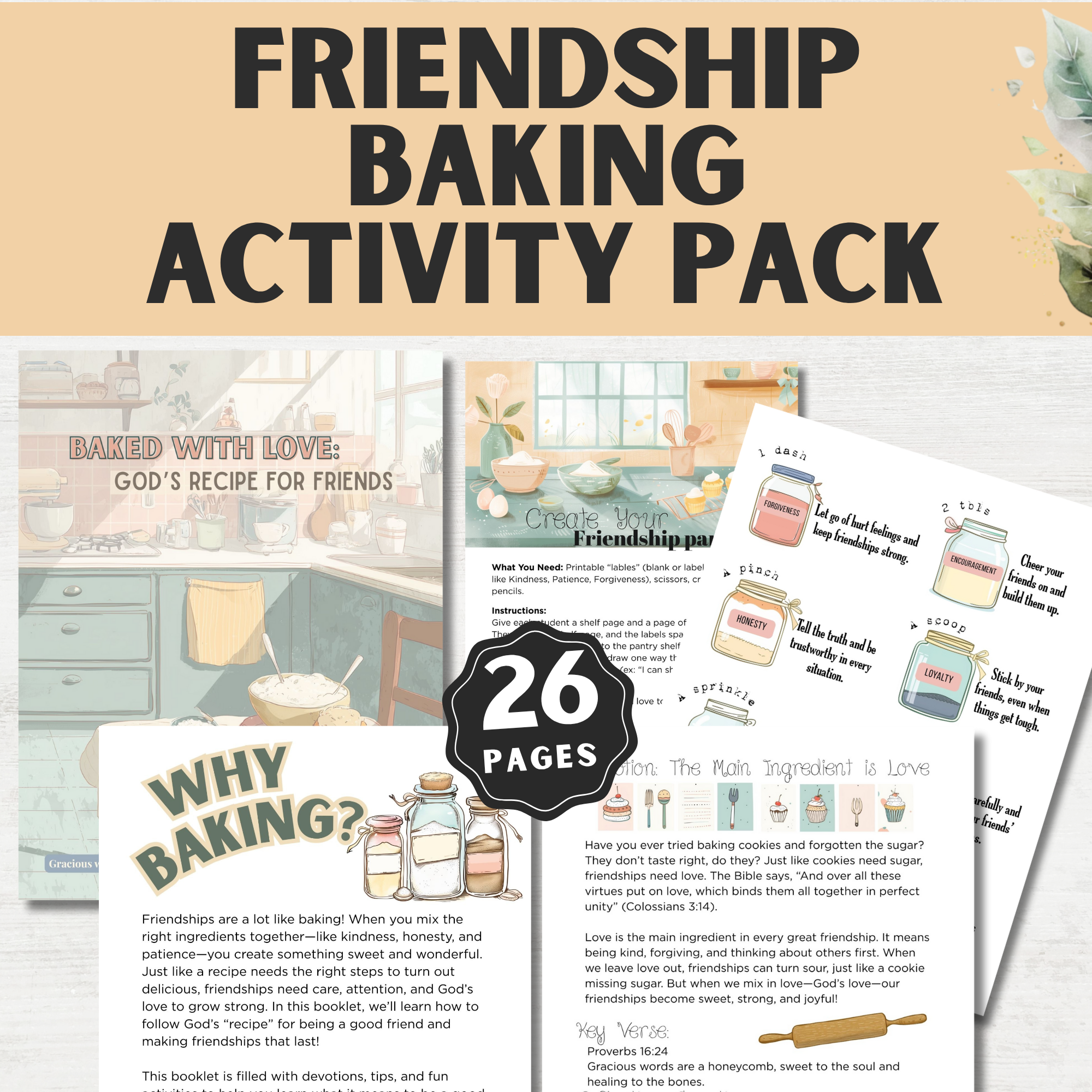 Friendship Baking Activity Pack for Kids