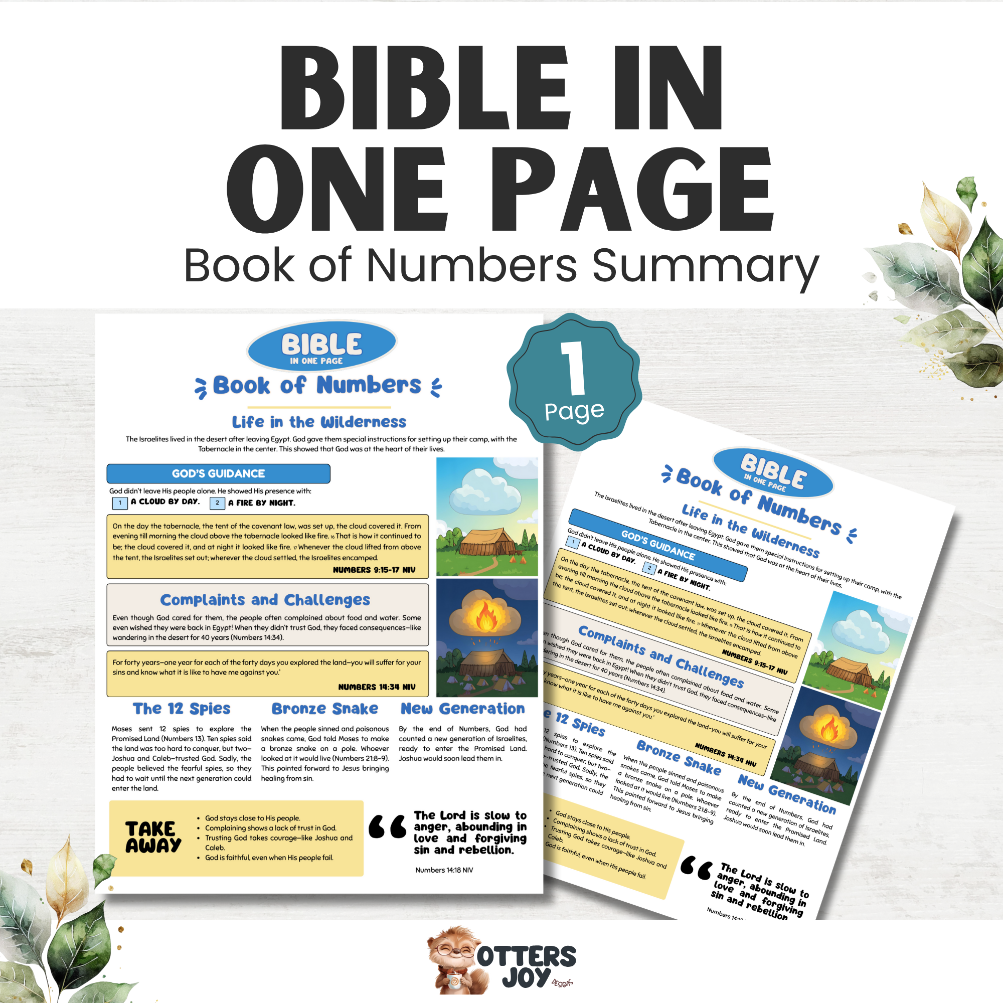 Book of Numbers One-Page Bible Summary