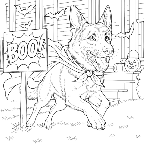 Spooky Dog Parade Coloring Book interior