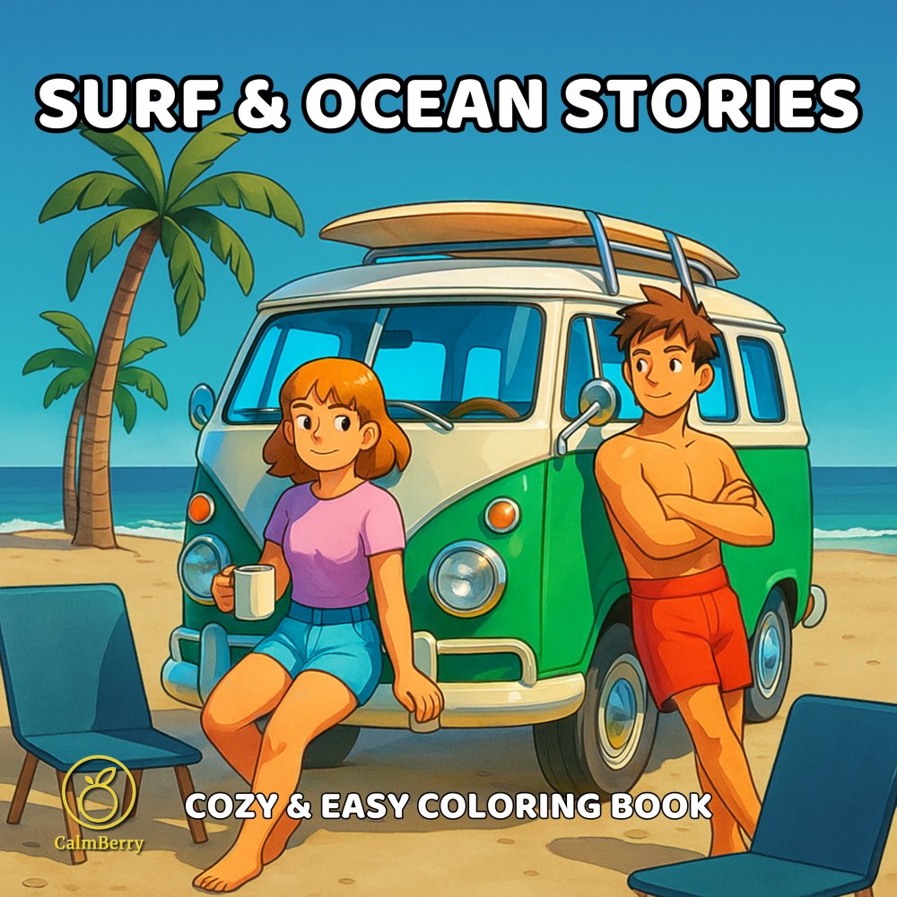 Surf and Ocean Stories Coloring Book Cover