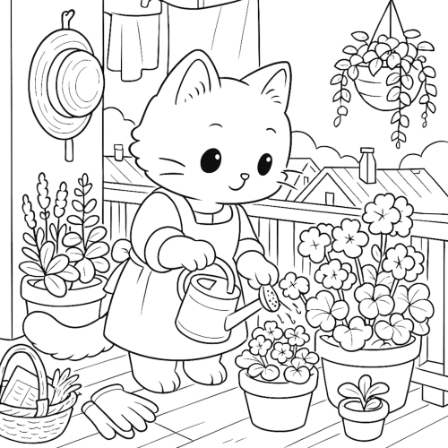 Cozy Life Coloring Book page