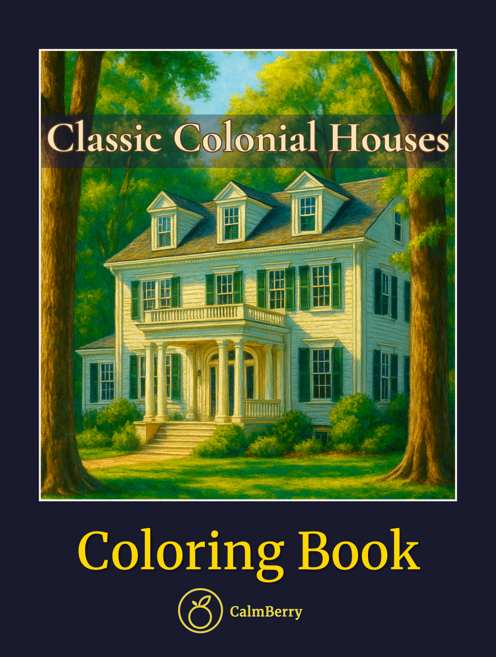 Classic Colonial Houses Coloring Book Cover