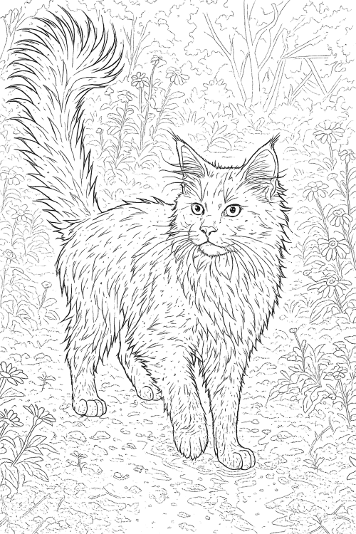 Maine Coon Stories Coloring Book Example