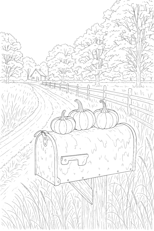 Autumn Harvest Magic Coloring Book Interior
