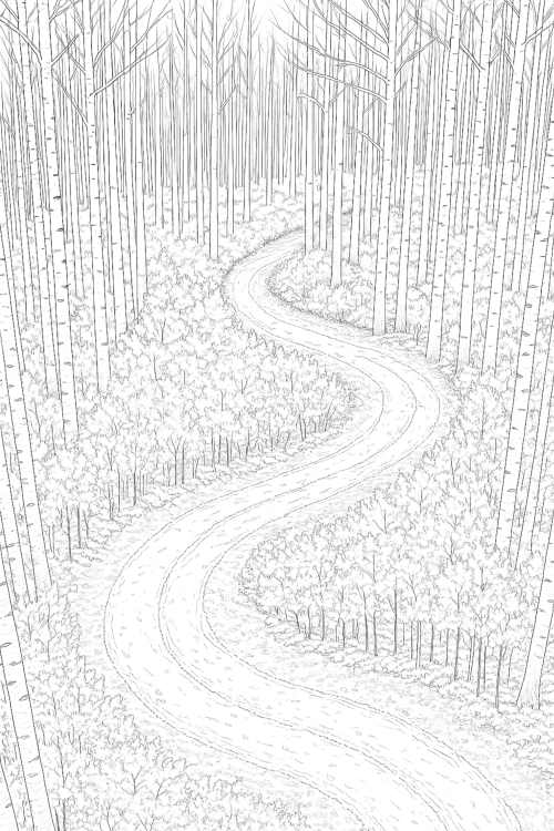 Quiet Nature Walks Coloring Book Example