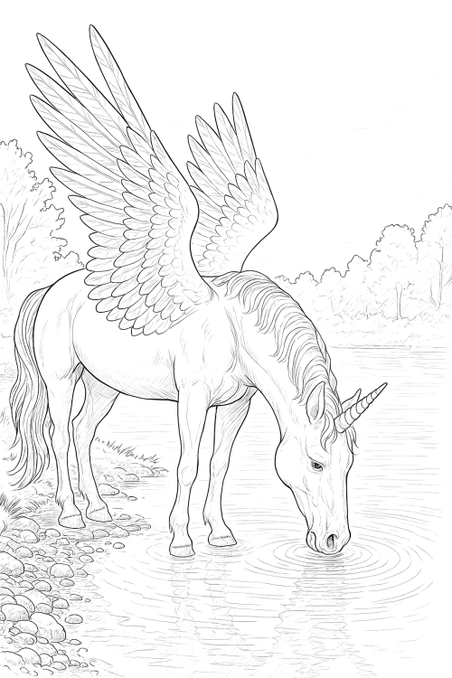 Mythical Creatures Coloring Book Interior