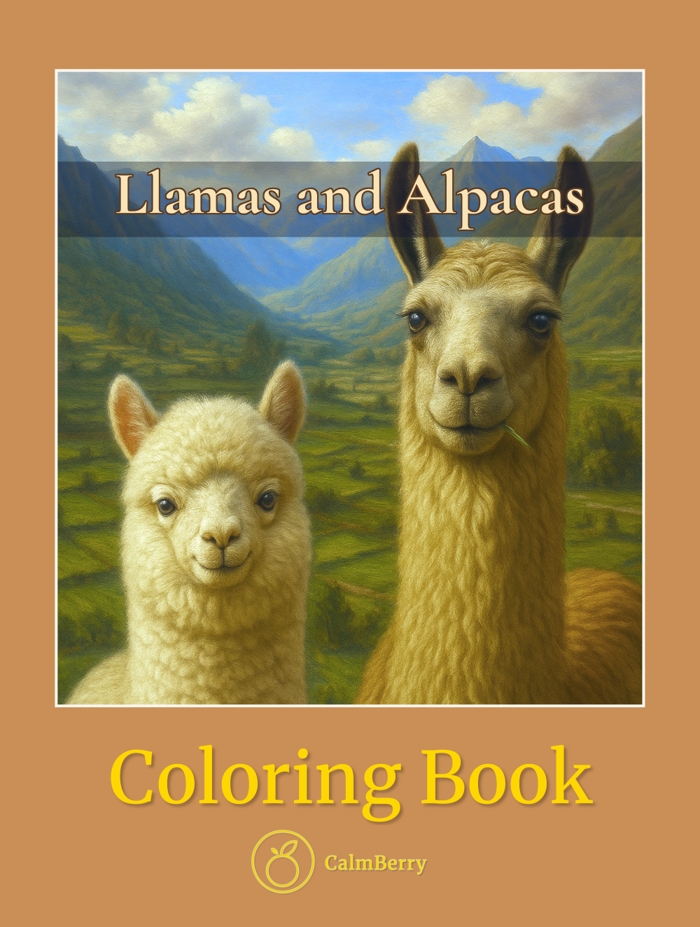 Llamas and Alpacas Coloring Book Cover
