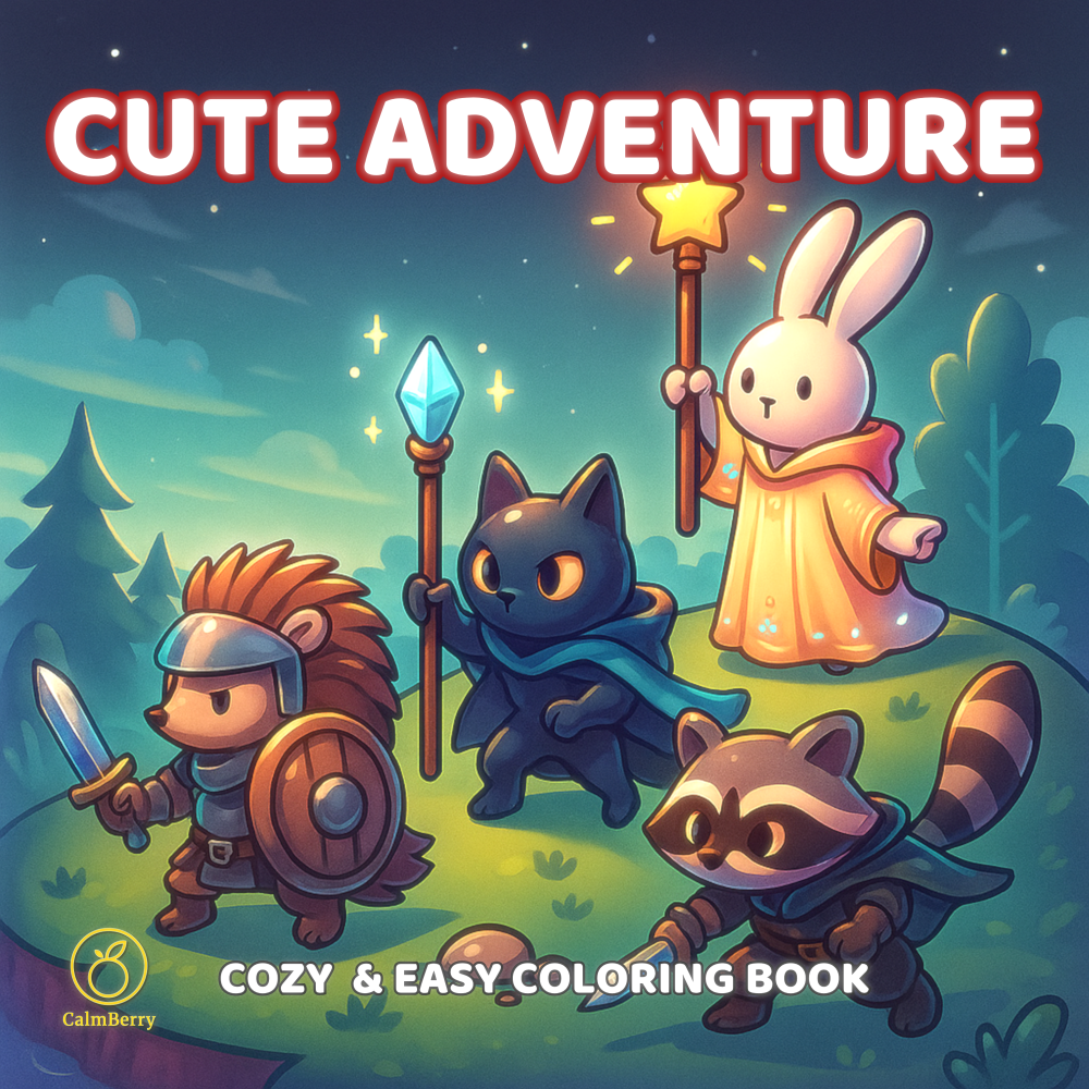 Cute Adventure Coloring Book Cover