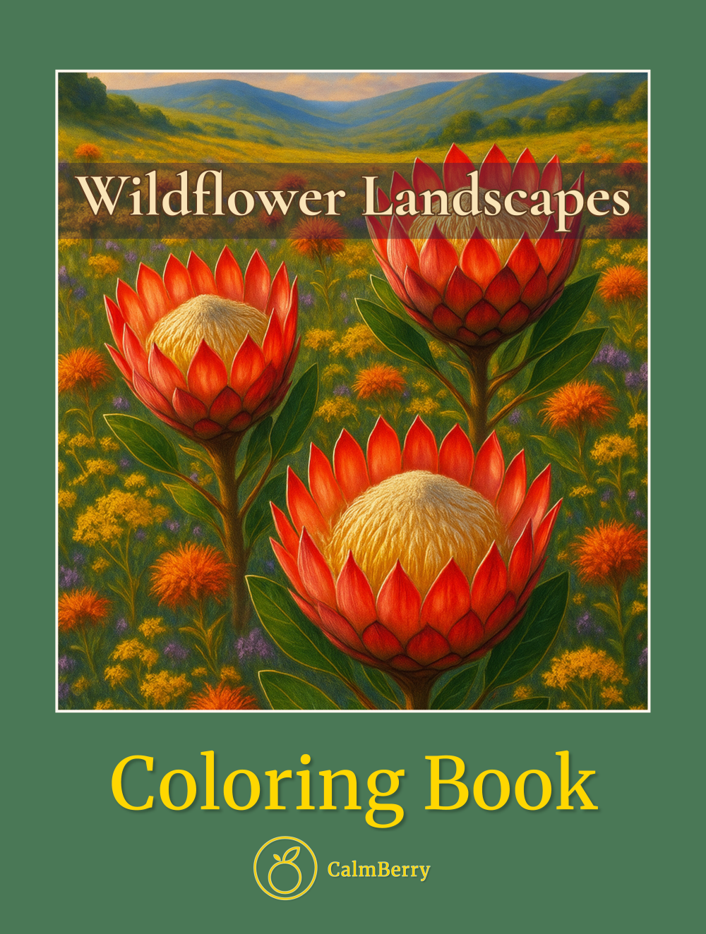 Wildflower Landscapes Coloring Book Cover