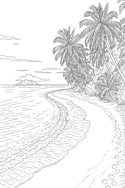 The Art of Vacation Coloring Book Page
