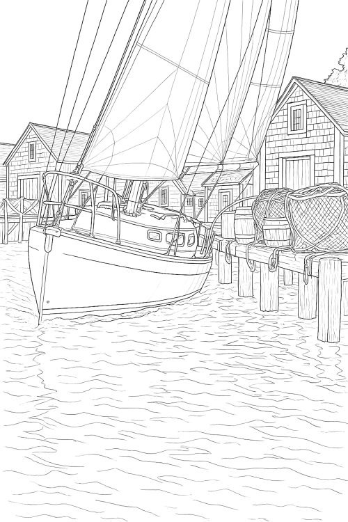 The Beauty of Sails Coloring Book Example