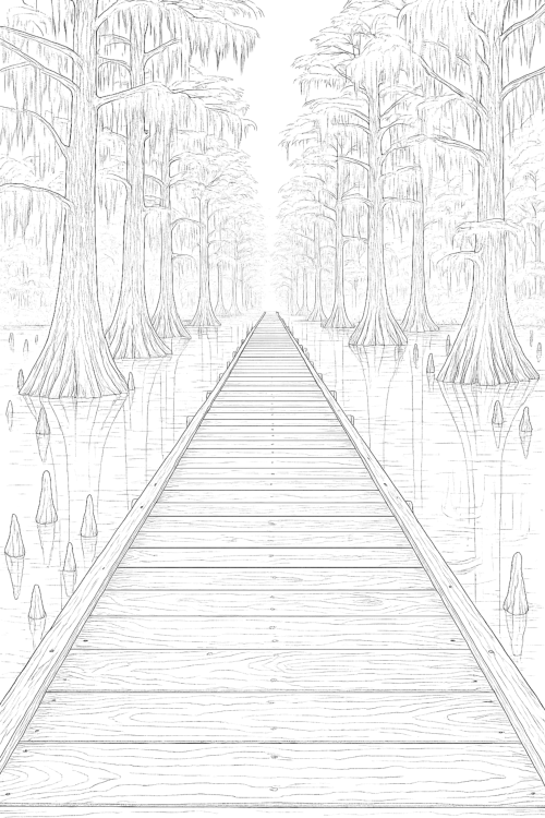 Quiet Nature Walks Coloring Book Page