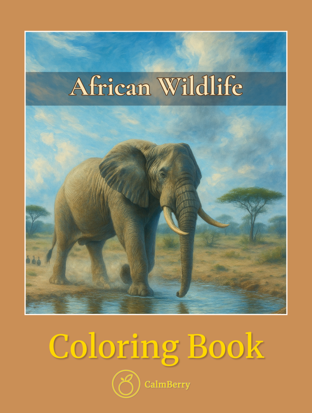 African Wildlife Coloring Book Cover