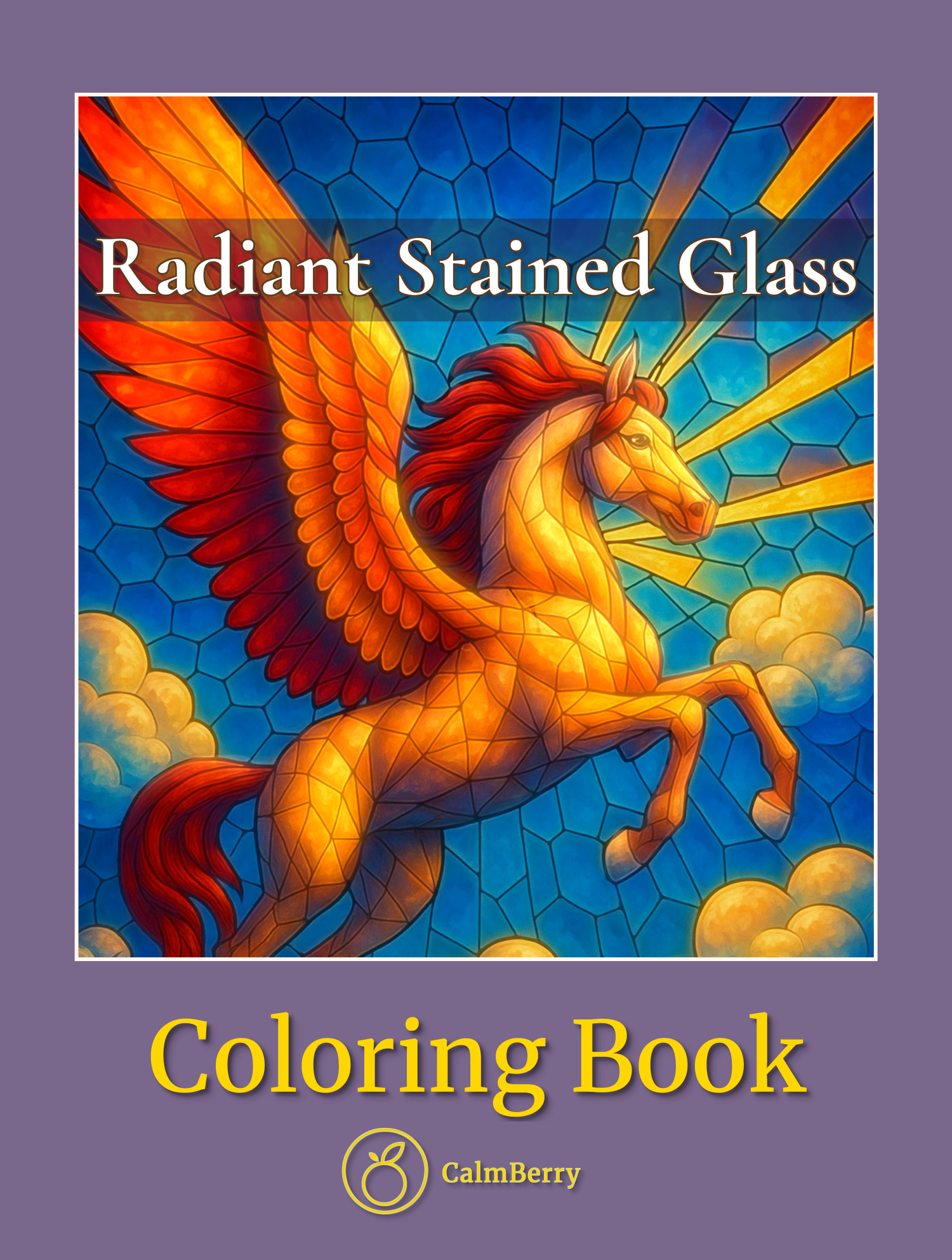 Radiant Stained Glass Coloring Book Cover