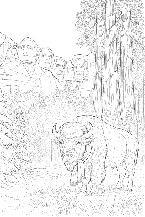 Americana X-Mas Coloring Book Page