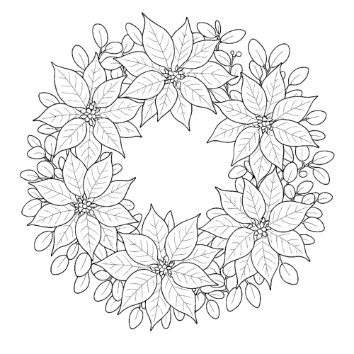 Winter Florals and Wreaths Coloring Book interior