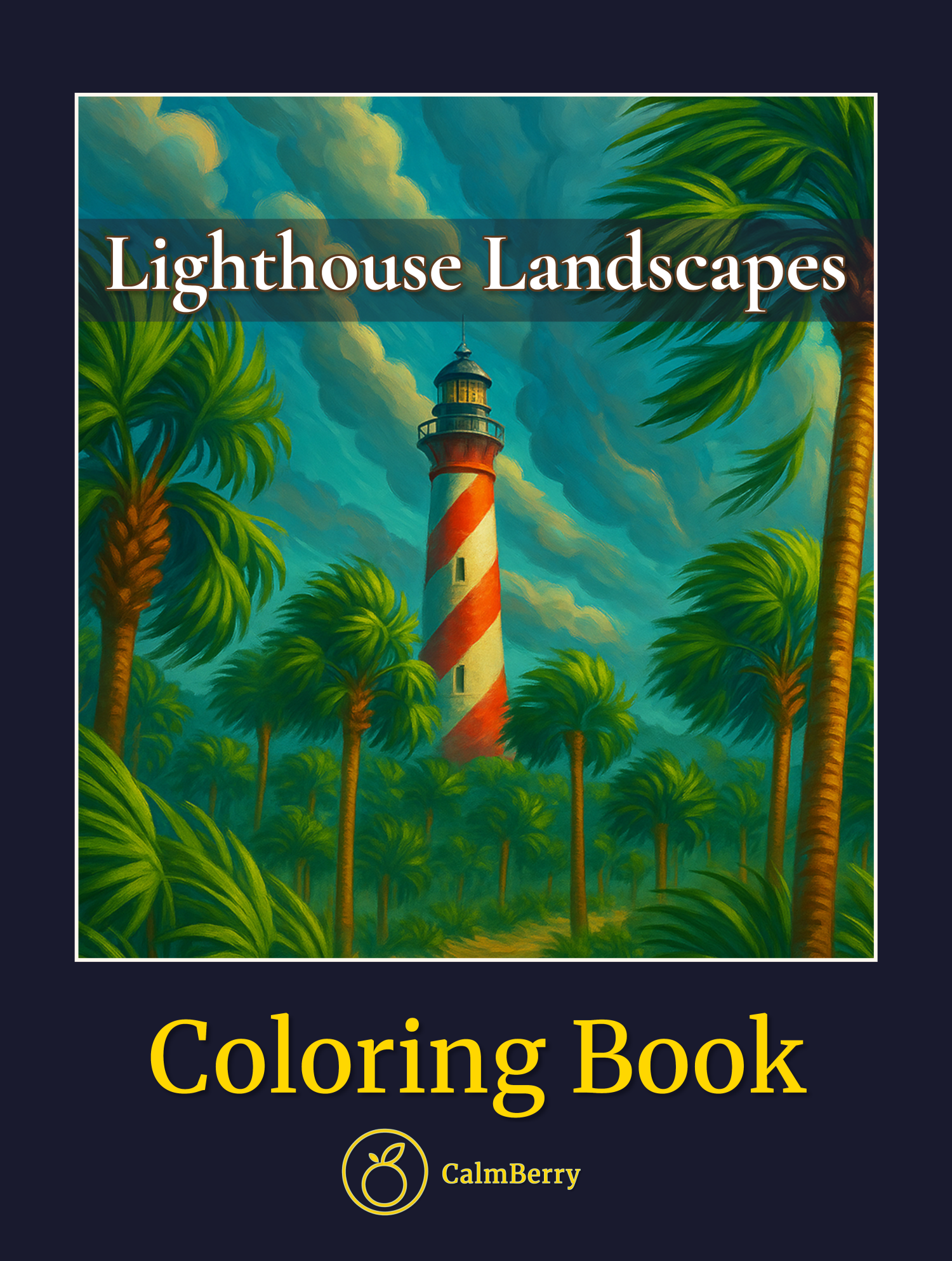 Lighthouse Landscapes Coloring Book Cover