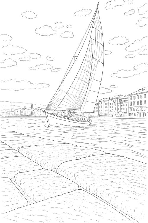 The Beauty of Sails Coloring Book Interior