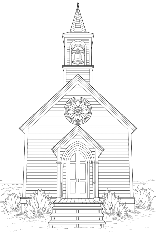 Wild West Town Coloring Book Interior