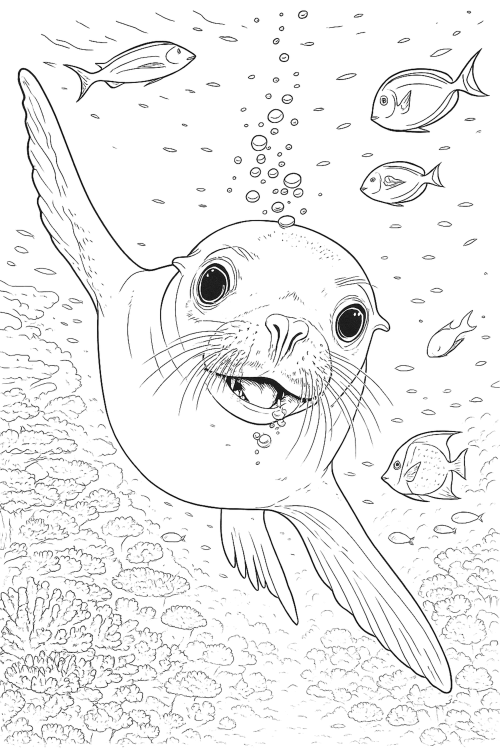 Sea Creatures Coloring Book Interior