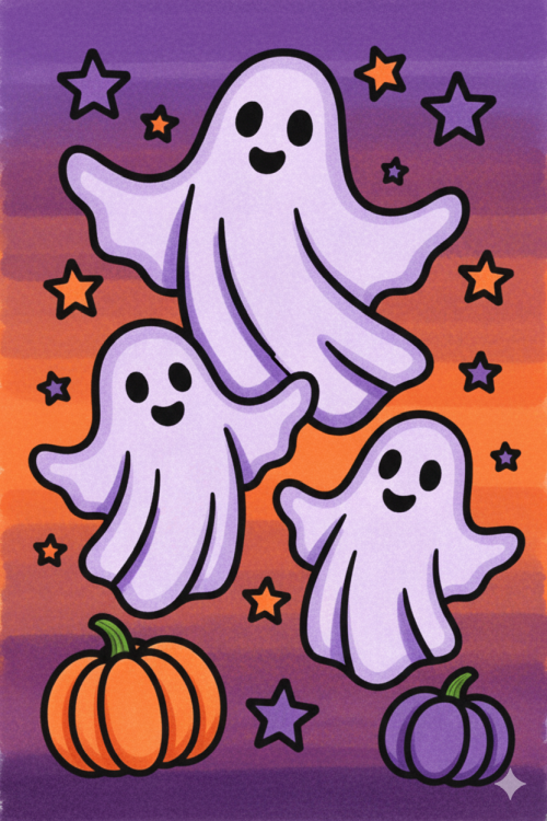 Halloween Duo Two Tones Coloring Book Interior