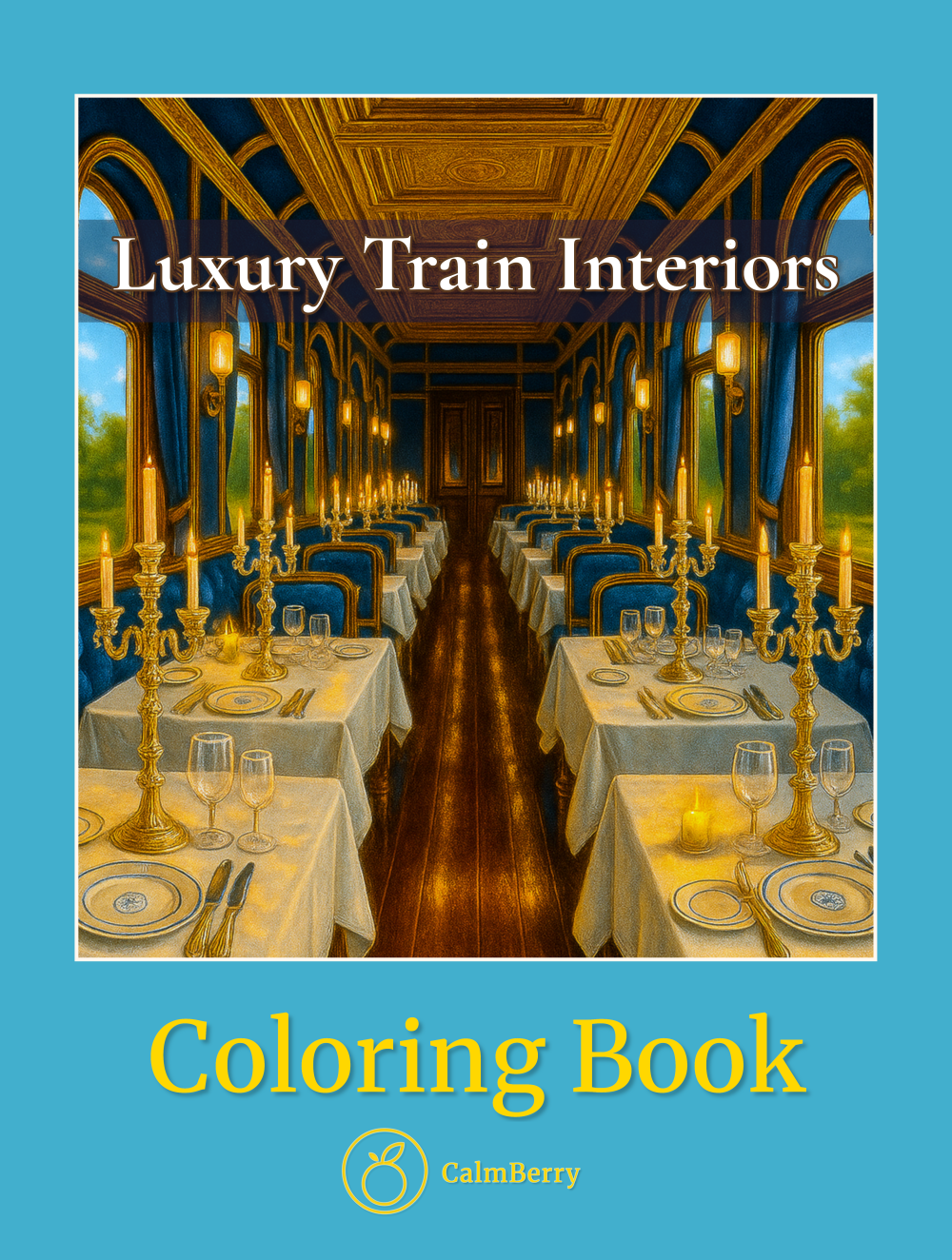 Luxury Train Interiors Coloring Book Cover
