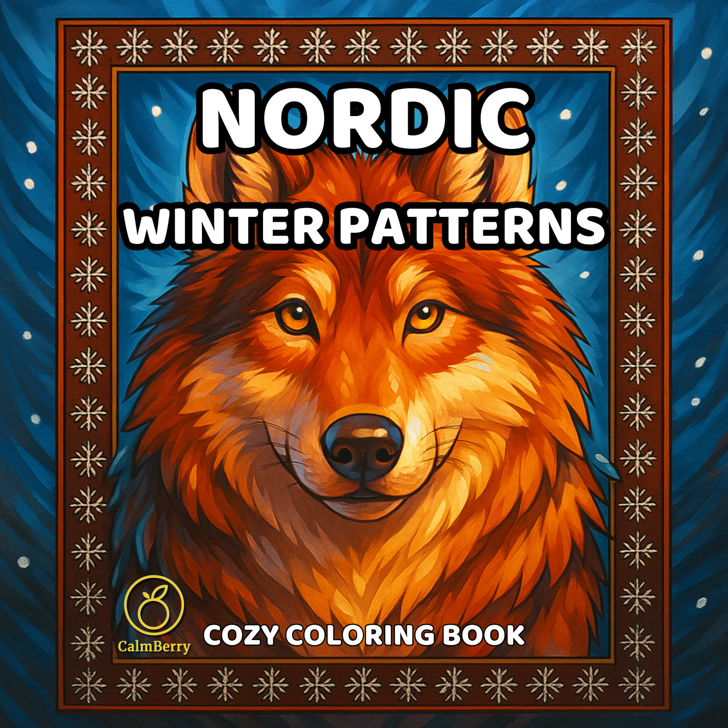 Nordic Winter Patterns Coloring Book Cover