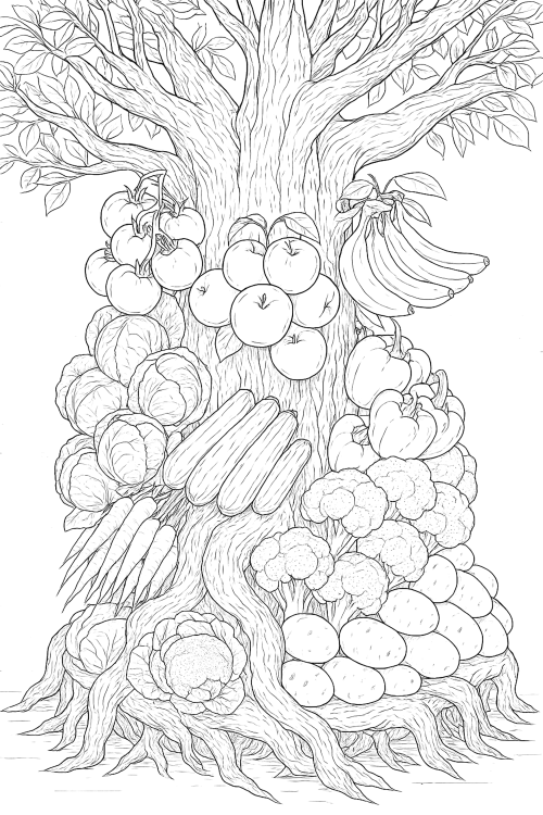 Midnight Supermarket Coloring Book Interior