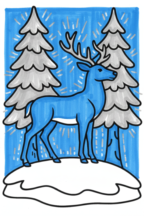 Winter Magic Duo Two Tones Coloring Book Interior