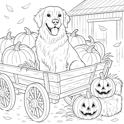 Spooky Dog Parade Coloring Book page