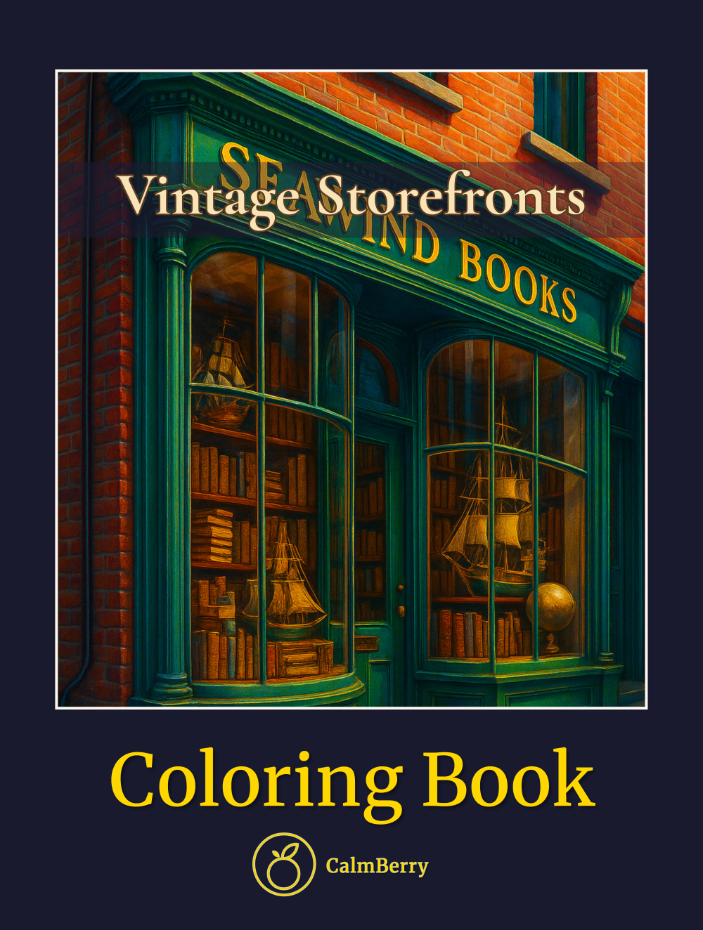 Vintage Storefronts Coloring Book Cover