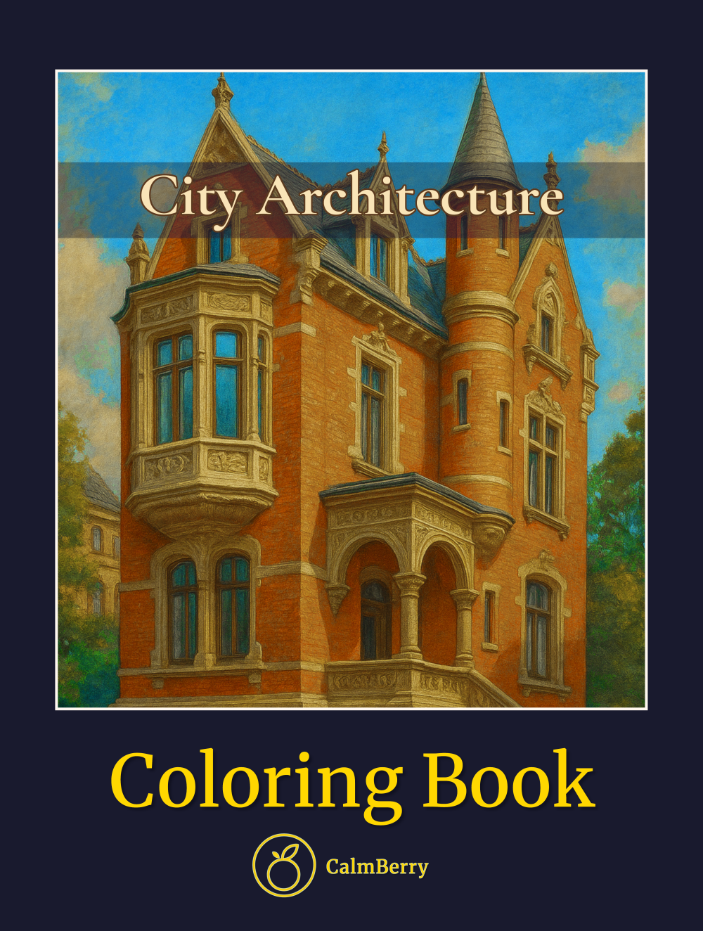 City Architecture Coloring Book Cover