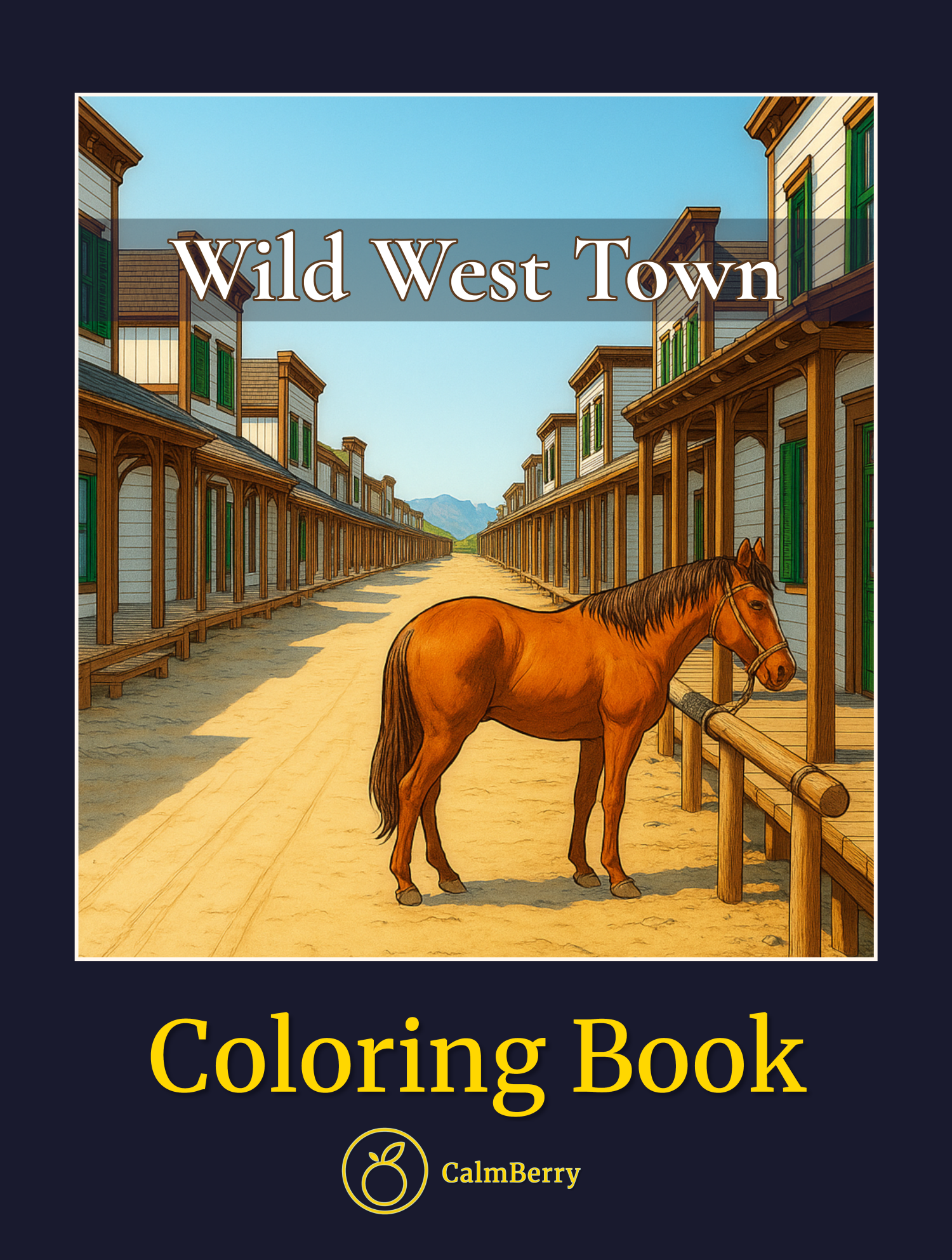 Wild West Town Coloring Book Cover