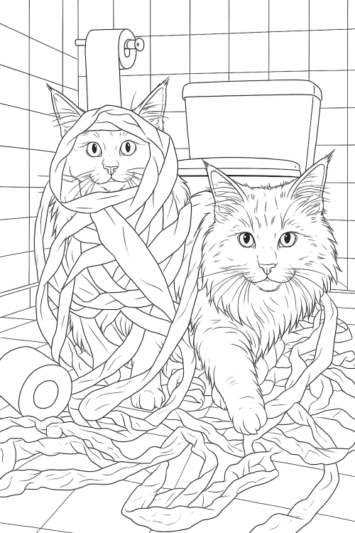 Maine Coon Stories Coloring Book Page