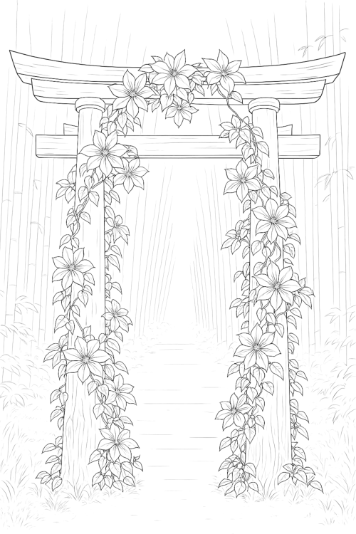 Garden Gates Calm Coloring Book Example