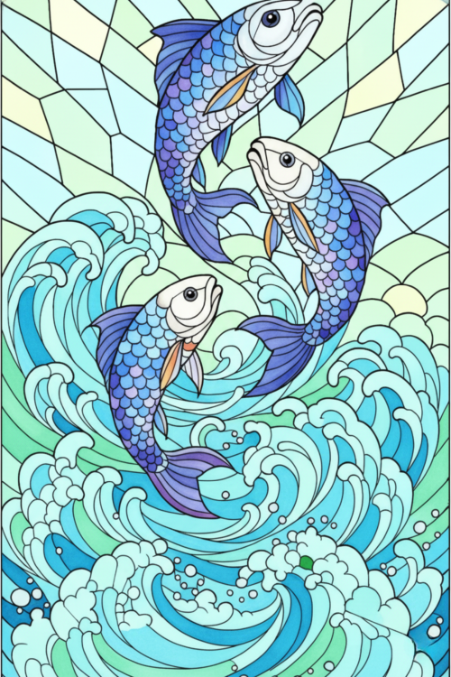 Radiant Stained Glass Coloring Book Interior