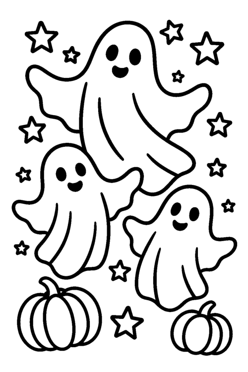 Halloween Duo Two Tones Coloring Book Page