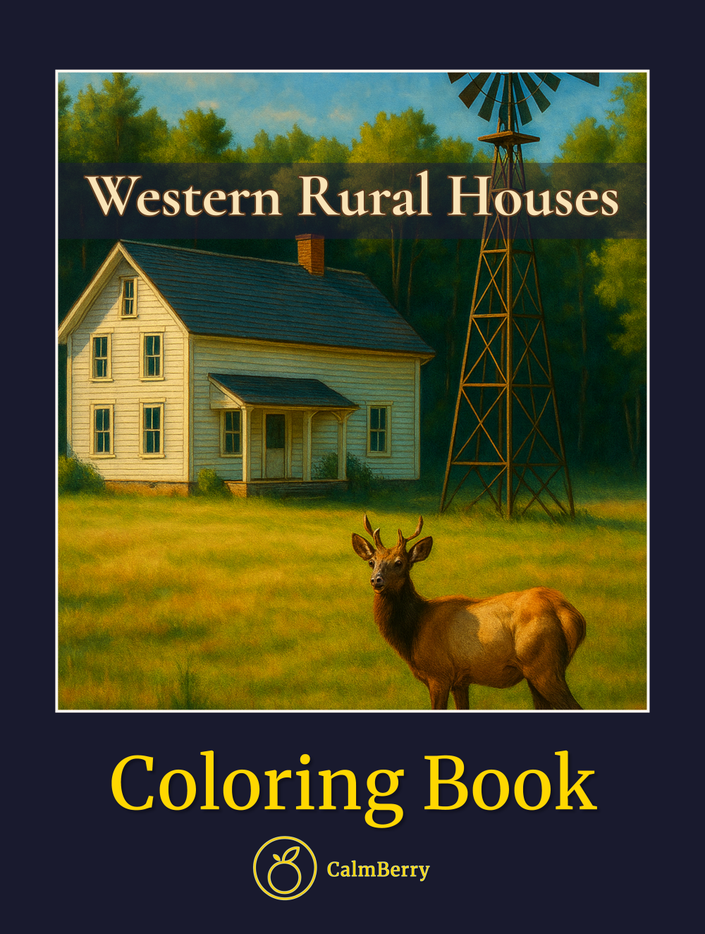 Western Rural Houses Coloring Book Cover