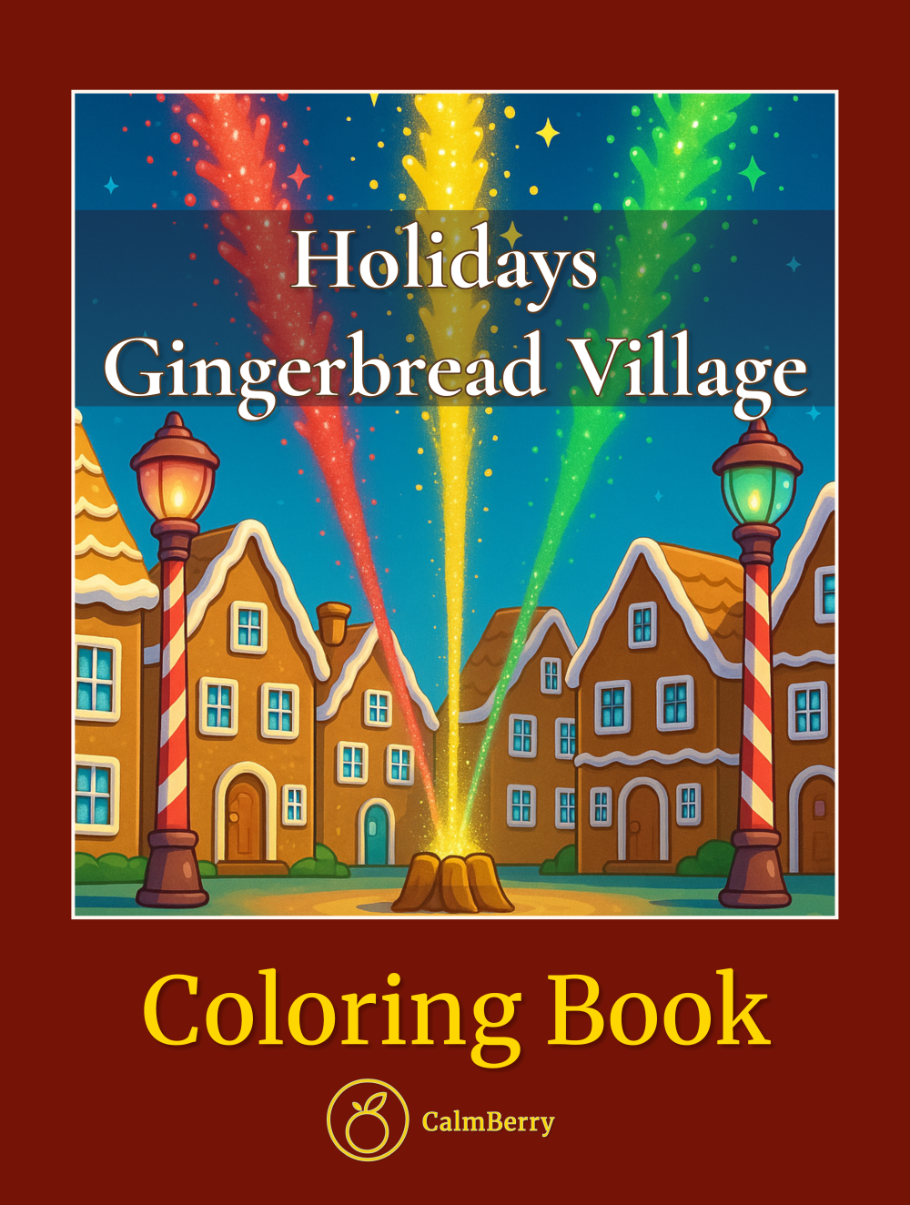 Holiday Gingerbread Village Coloring Book Cover