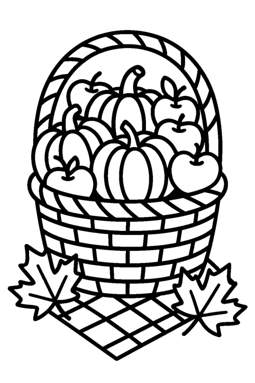 Autumn Harvest Duo Two Tones Coloring Book Page