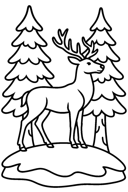 Winter Magic Duo Two Tones Coloring Book Page