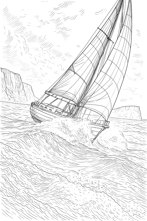 The Beauty of Sails Coloring Book Page