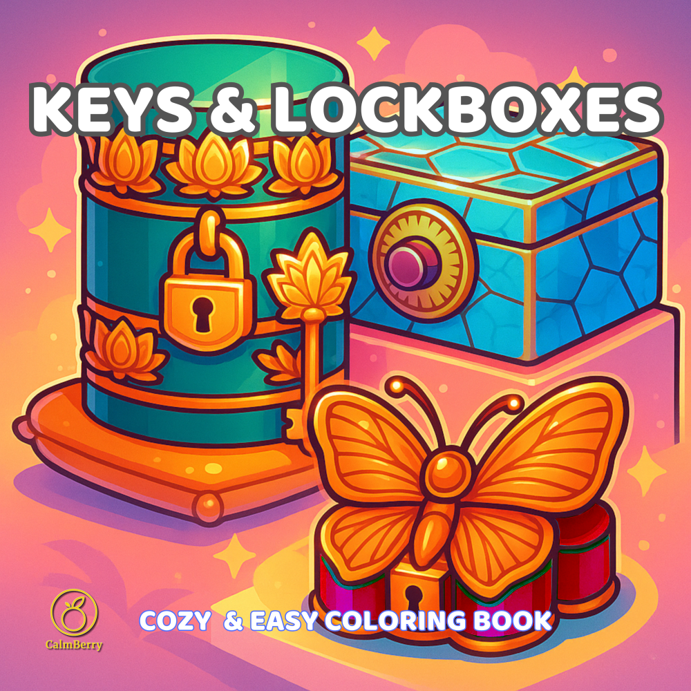 Keys and Lockboxes Coloring Book Cover