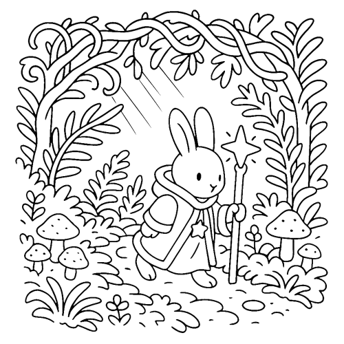 Cute Adventure Coloring Book page